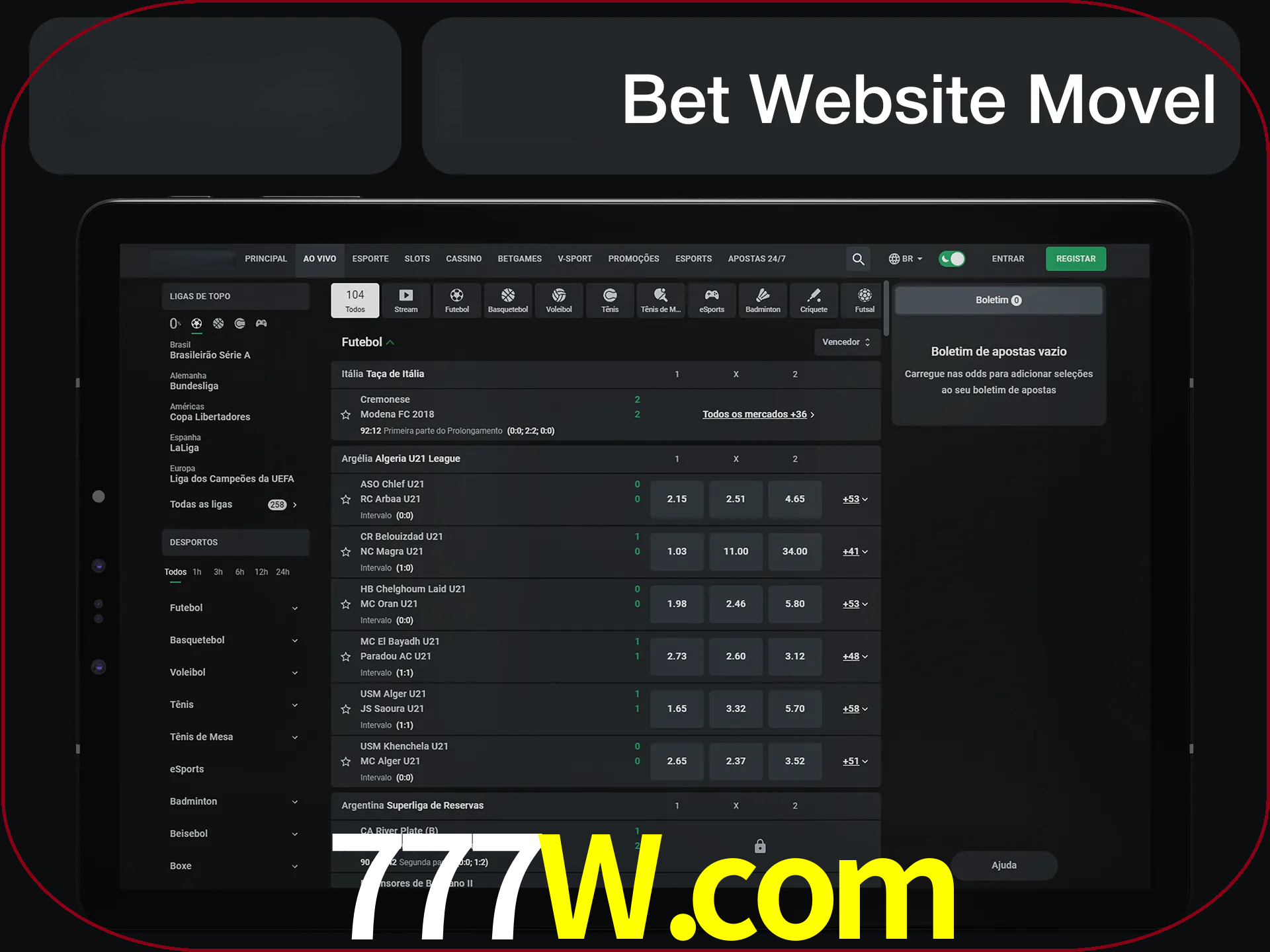 Use nosso website em qualquer dispositivo.