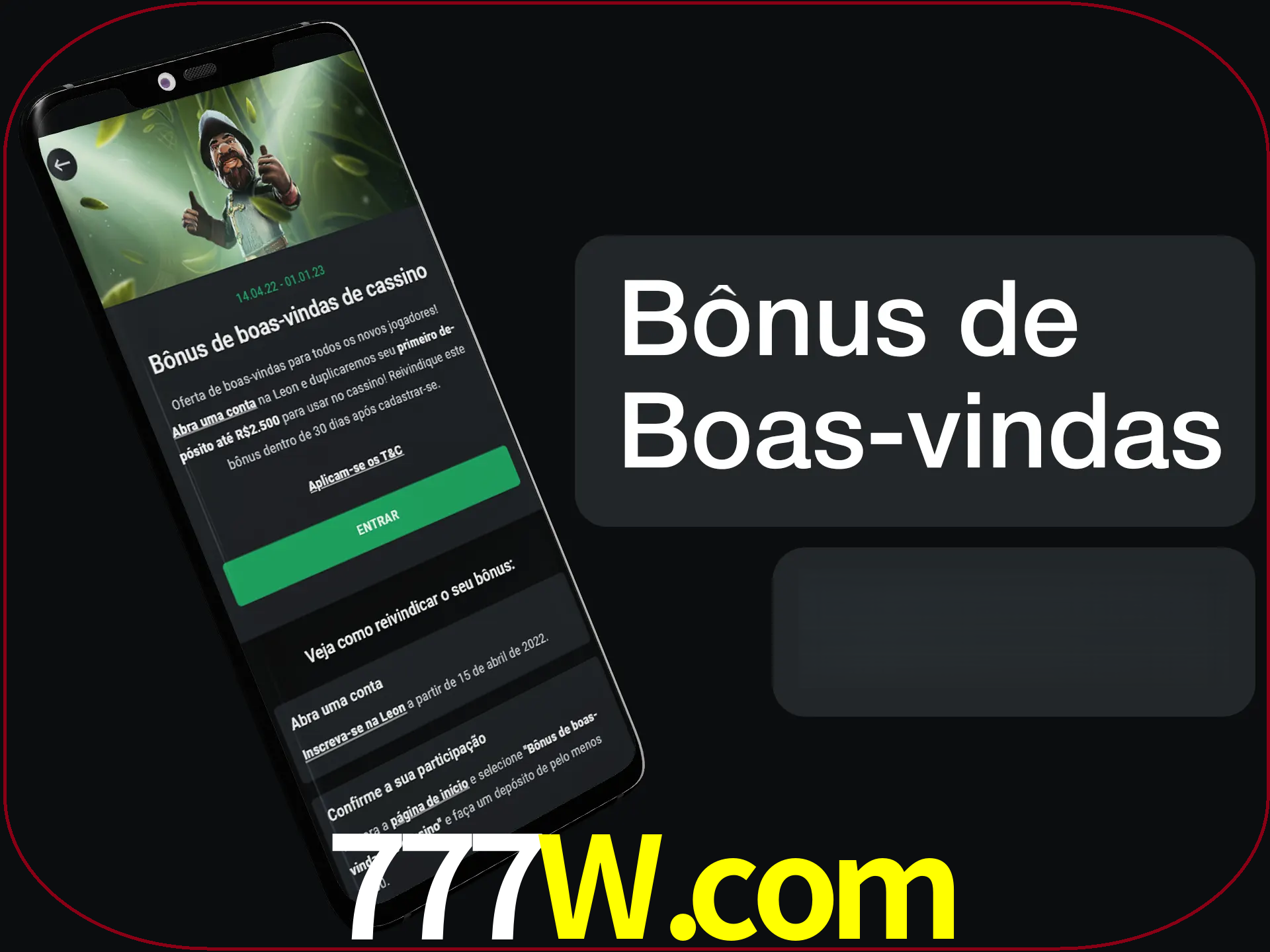 Não se esqueça de usar o bônus de boas-vindas.